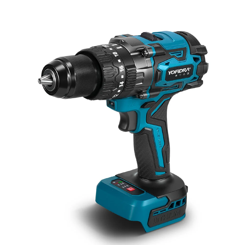 YOFIDRA 900N.M Brushless Electric Impact Drill 13mm Cordless Screwdriver Driver Wood Power Tool for Makita 18V Battery Pin 19 kf Sddc90a36d8944ad5a12d954675993bbbX