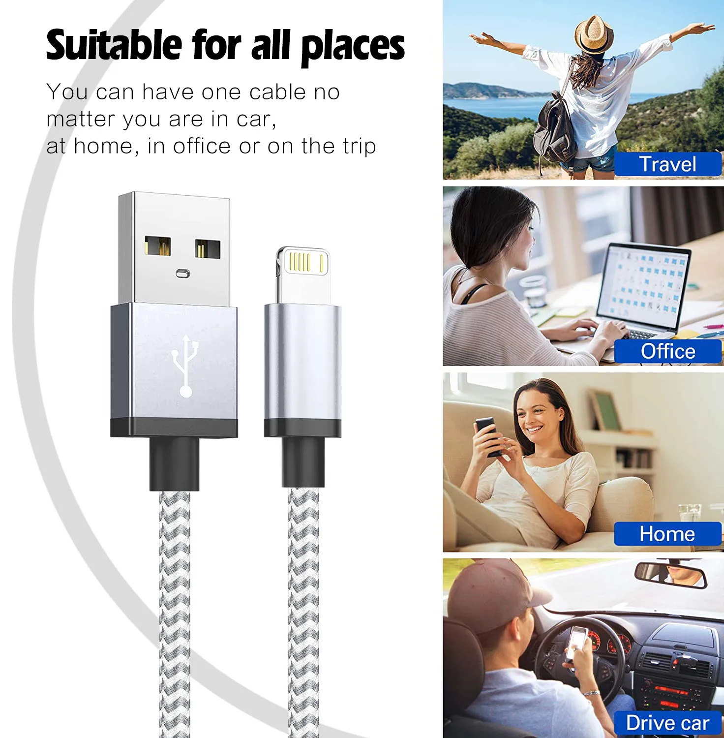 Fast Charging USB Charger Cable For iPhone 14 13 12 11 Xs Max Xr X 8 7 6 Plus iPad Origin Mobile Phone Long Data Cord 1m 2m 3m 10 kf Sde7c801e1a884e08b9a44d405b86ea8ag