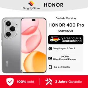 2025 New HONOR 400 Pro Global Version 5G Smartphone 200MP Camera Snapdragon 8 Gen 3 6.7'' AMOLED Screen 100W Wired 50W Wireless