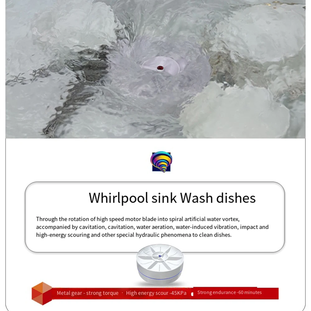 Portable Mini Ultrasonic Dishwasher USB Wireless Fruit Vegetable Dish Washer Electric Kitchen Home Dish Washing Machine Cleaner 26 kf Se102a68b1739410da837494da698d6e4f