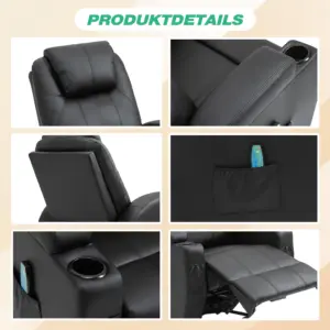 Black massage chair 360 ° rotating lounger functional sofa 6 kf Se103905955c84c648bf757ff445ff529z