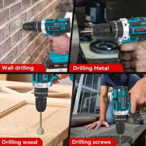 ONEVAN Electric Impact Drill 25+3 Torque Multifunctional 2 Gears Cordless Hammer Drill Power Tool For Makita 18V Battery Pin 2 kf Se1127b0922d24dab8410777656697a06x