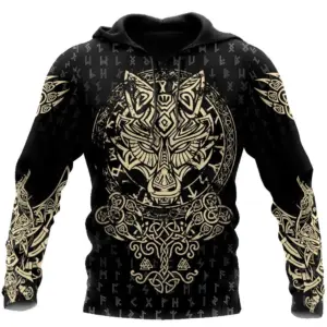 2024 Nowa bluza z kapturem 3D Viking Harajuku Print Pullover męska bluza z kapturem Oversize Vintage męska odzież jesienna z długim rękawem