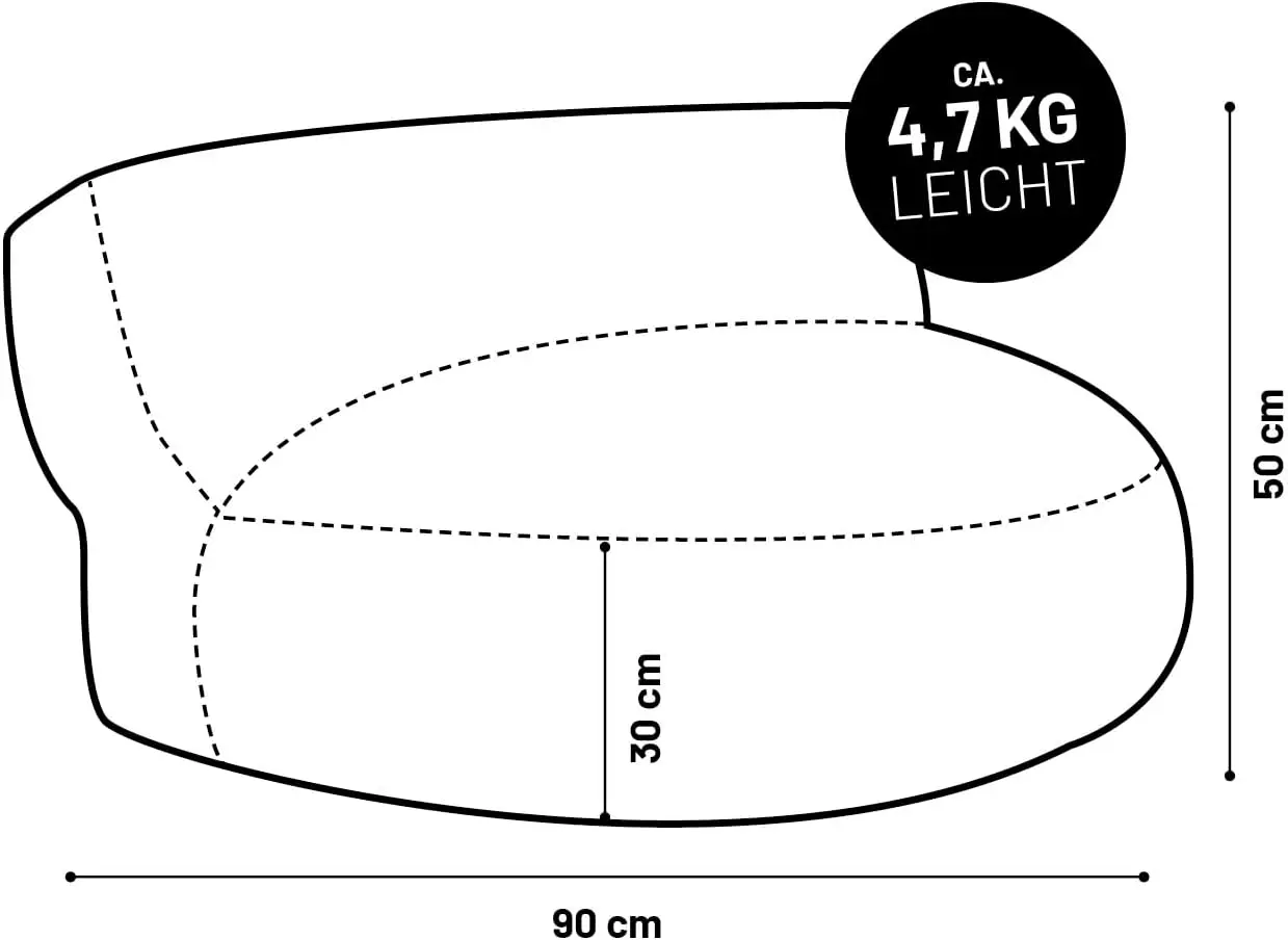 Interior Line Sofa do siedzenia, okrągła, 320 l, 90 x 50 cm, ciemnoszara 9 kf Se351550c756747cab803a9fb83871627v