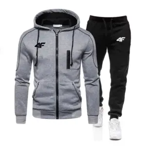 Fall Winter Fleece Thick Warm Men's Tracksuit zipper Hoodies+Pants 2Pcs Sets Suit Sportswear Trend Fashion Hip Hop Men Clothing