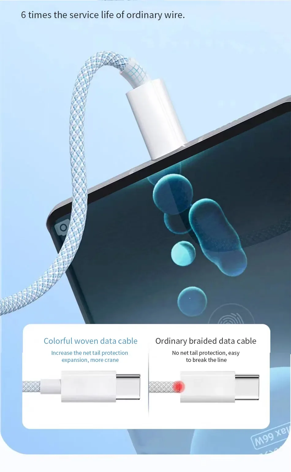 6A 66W 3 in 1 Fast Charging Cable 6A USB Type C Cable USB C Data Cable 3A Micro USB Mobile Phone Cable for Huawei 1.2M/2M/3M 17 kf Se440c6bce2cd4be09db70c91e9bb683da