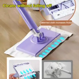 Handsfree household flat mop dry and wet clipon disposable mop washcloth flat mop Automatic Cloth Changing Hands-Free Mini Mop