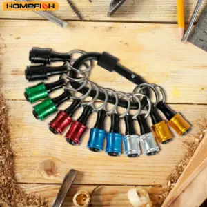 Upgrade, Push to Unlock, 12pcs 1/4 Inch Hex Shank Aluminum Alloy Screwdriver Bits Holder Light-weight Quick-change Extension Bar