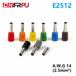 100pcs E2512 Insulated Ferrule connectors Terminal Block Cord End Wire Connector Electrical Crimp Terminal Wire For 2.5mm2,14AWG