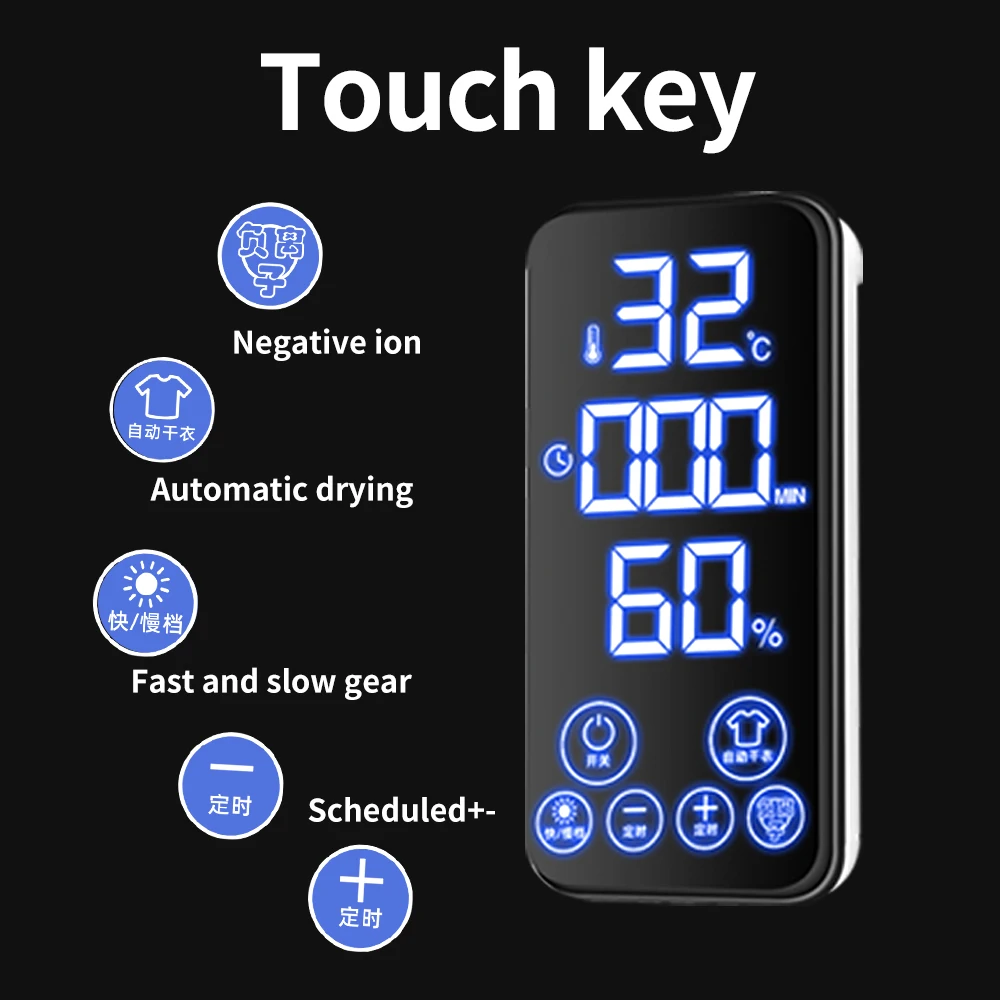 Portable Electric Clothes Dryer, 1600W Heated Clothes Airer,Travel Heated Clothes Dryer with Timer,Electric Clothes Dryer 18 kf Se65406ba50914c09bae55f8ee7882859G