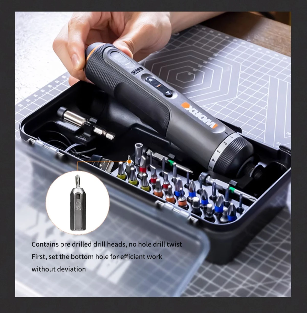 WORX WX242 4V Electrical Screwdriver Set Smart Cordless Electric Screwdrivers USB Rechargeable 30 Bit Set Mini Drill Power Tool 22 kf Se732f9a1816c476aa2d4c8398faa191fy