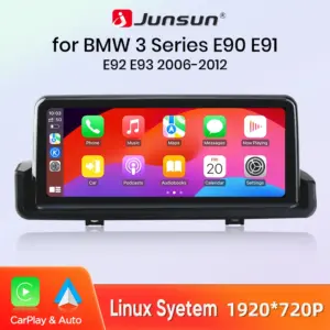 Junsun Linux System Wireless Carplay Android auto Multimedia Player Car Radio For BMW 3 Series E90 E91 E92 E93 IPS Touch Screen