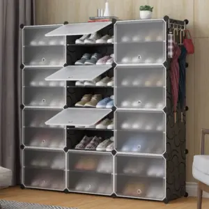 Shoe rack for 48 pairs of shoes, shoe cabinet with 3 x 8 tiers, for hallway, bedroom, entrance, 30 x 40 x 30 cm per compartment