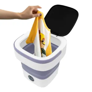 12L Foldable Mini Washing Machine - Portable Laundry for Underwear/Baby Clothes with 3 Wash Modes (Purple, EU Plug) 6 kf Sea64dc5694614d5e86021e30af94056e0