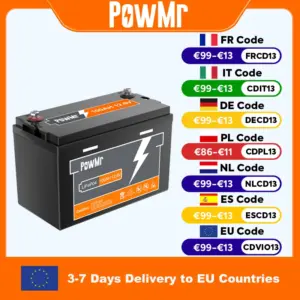 PowMr 300AH 200AH 150AH 100AH Lifepo4 Battery 12V 24V Battery Packs Solar Lithium Battery Rechargeable BMS Grade A 6000+ Cycle