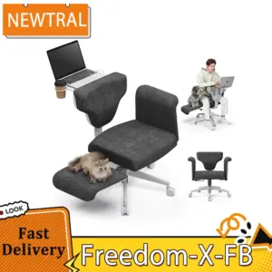 NEWTRAL Freedom-X-FB Multi-Posture Chair with Armrest 8-Level Armrest Adjustment 90°-117° Backrest Tilt Laptop Tray & Cup Holder