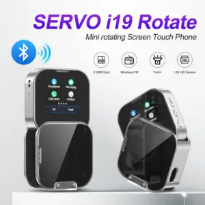 SERVO i19 Obrotowy Mały Telefon Komórkowy z Dotykiem 2SIM Standby Magic Voice Bluetooth Synchronizacja Muzyki Latarka Mini Obrotowy Telefon Komórkowy Typu C