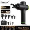 Huepar LCD Display Massage Gun Neck Massager Smart Shaping Hit Fascia Gun for Body Relaxation Fitness Muscle Grinding Tools