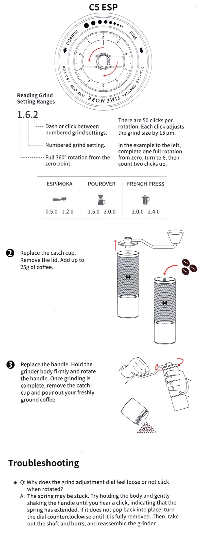 TIMEMORE Chestnut C5/C5ESP Portable Manual Coffee Grinder Hand Espresso Grinder S2C 42mm Burr Inside Higher Grinding Efficiency 27 kf Sec5ae8b558514a93898cfb5fa97a92c3z