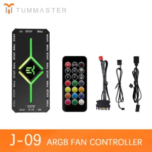 TUMMASTER 5V 3-PIN ARGB Fan Hub Magnetic Adhesive with Remote Control Computer PWM Fan Controller for PC Case DIY Accessories