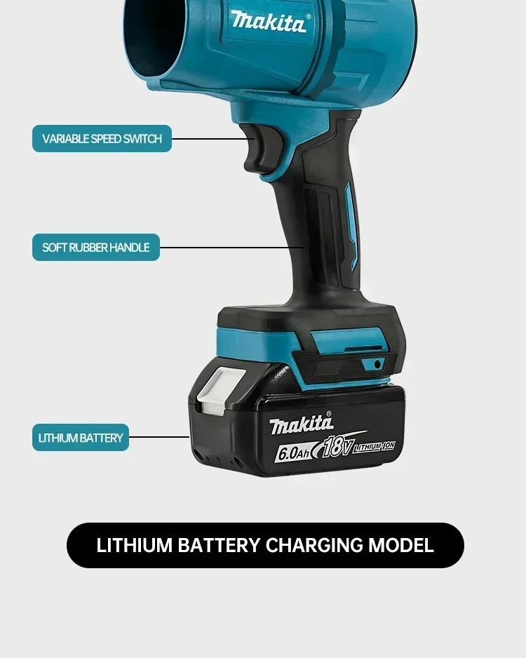 Makita 30000RPM Violent Blower Turbo Jet Fan 18V Electric Air Duster Wind Speed Turbo Rechargeable with Light Car Cleanin Tool 15 kf Sed6ad9a9f1a844a4af64172f0d844800l