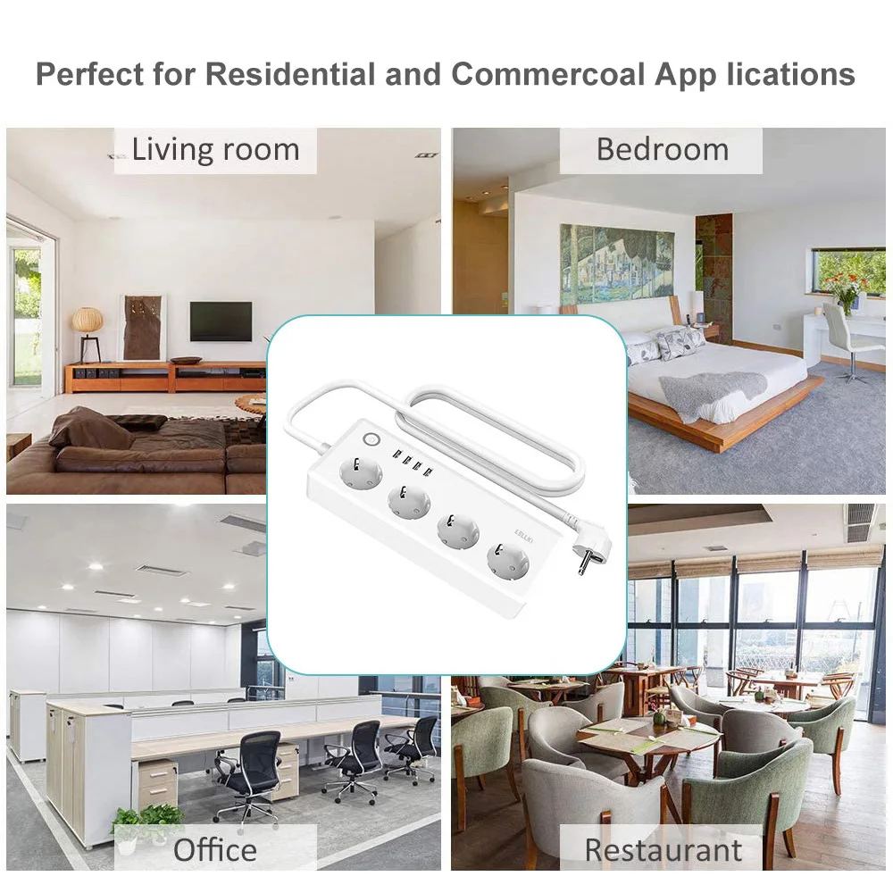 LELLKI Zigbee Power Strip Tuya Smart Life Switch Plug Electrical Socket Zigbee2mqtt Extension Cord 1.8 With Alexa SmartThings 17 kf Sed9c4ba381794e68a11ed11eb12963d2c