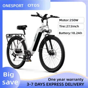 ONESPORT OT05 City Electric Bicycle 27.5*2.25 Inch Tires 250W Motor 7 speeds E-Bike 36V 18.2Ah Adult Electric Bike