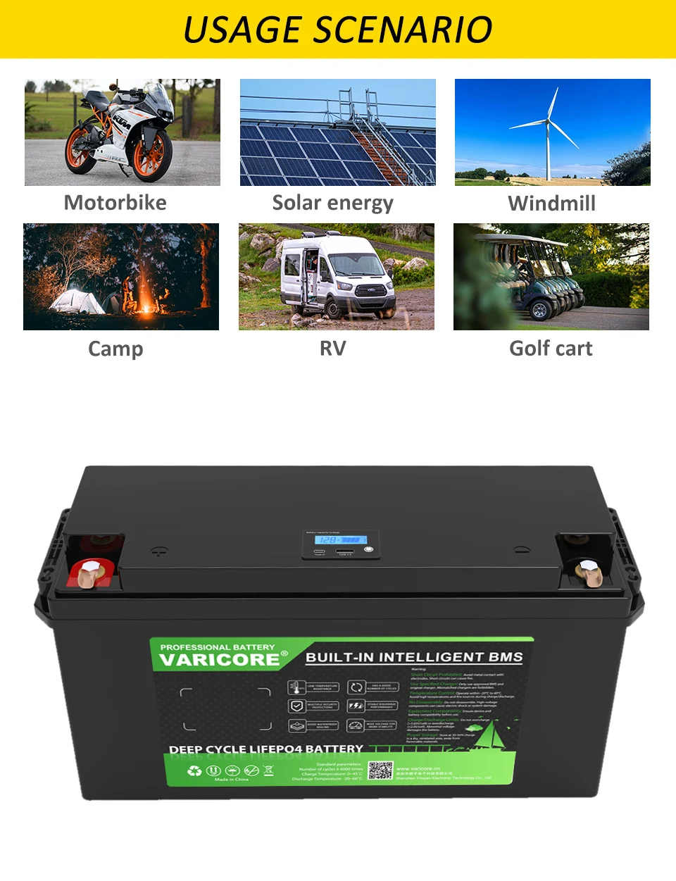 VariCore 12.8V 340ah 310ah 120AH LiFePO4 Battery 12V Lithium Iron Phosphate Batteries Cycles Touring car 14.6V Charger Tax Free 35 kf See9e33a2bb554d0b836713e87401b862N