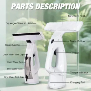 3-in-1 electric window cleaner: vacuum, water suction, and squeegee, cleans tiles and mirrors, can be operated with one hand 2 kf Sf020bfc023e246aeb1b50398e4f9310d3
