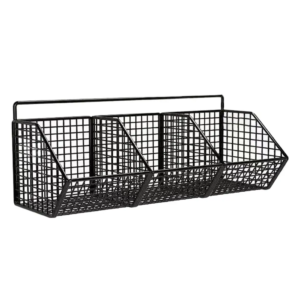 Wall-mounted Kitchen Storage Basket Perforation-free Iron Partition Storage Rack for Kitchen Ingredients Sorting Storage Basket 19 kf Sf039a8b2ed494a079f876b2fa6827f66R