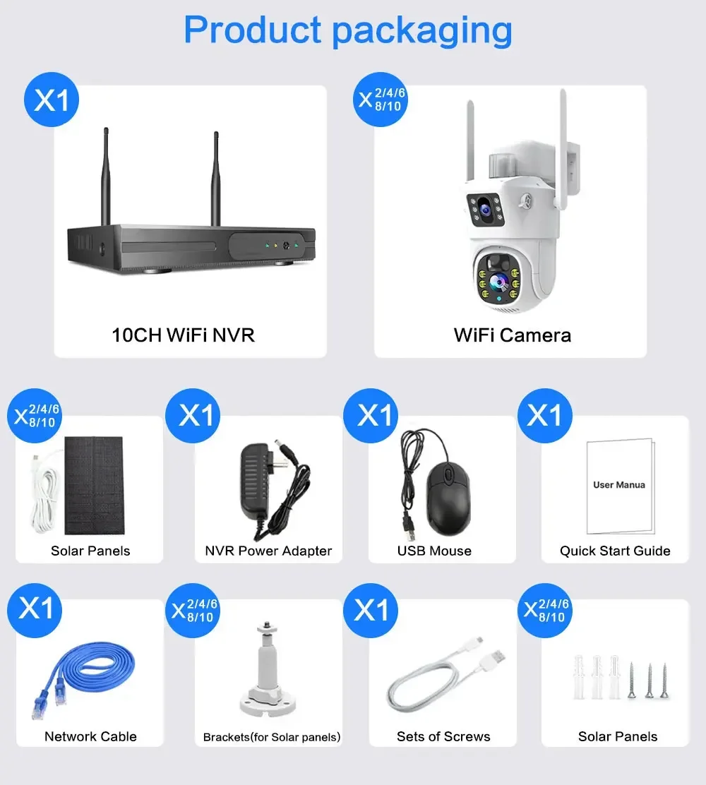 4K 8MP Dual Lens Wifi Solar CCTV Camera System 10CH Wireless NVR Kit Two-Way Audio PTZ IP Security Camera Video Surveillance Set 20 kf Sf0e1978dc6774679ad31b219056a9309A