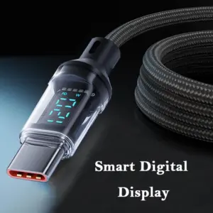 120W USB A to Type C Cable With LED Display 100W Type C To Type C Data Cord Super Fast Charging Cable for Huawei Samsung Xiaomi