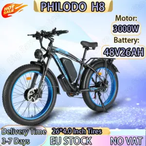 Electric Bike 3000W Dual Motor 48V26AH Removable Lithium Battery Adult Riding Electric Bike 26*4.0 inch Fat Tire Mountain E-bike