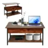 Coffee Table, Living Room Table with Lift-Top, with Hidden Storage and Open Compartments, Storage Drawers, Living Room/Office