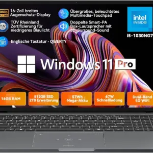 Blackview Acebook 12 Win 11 Pro Laptop 16'' 1920*1200 Display, Intel I5-1030NG7/I5-12450H Notebook, 16GB 512GB, 5000mAh