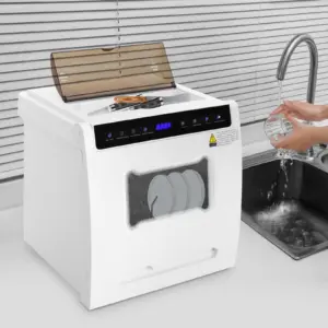Countertop Dishwasher Mini Dishwasher Multifulctional Dish-washing Machine Corded Electric Dishwasher with Visual Window