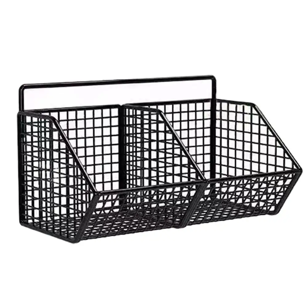 Wall-mounted Kitchen Storage Basket Perforation-free Iron Partition Storage Rack for Kitchen Ingredients Sorting Storage Basket 18 kf Sf5661593b7d34b88b15a96bdc312e2c5s