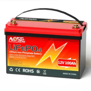 MOSEWORTH LiFePO4 12V 100Ah Battery Pack 12.8V Lithium Battery 8000+ Cycles With Bluetooth BMS Grade A For Boat RV Campers 6 kf Sf68d376469354440823ae7e4b18fa8d4d