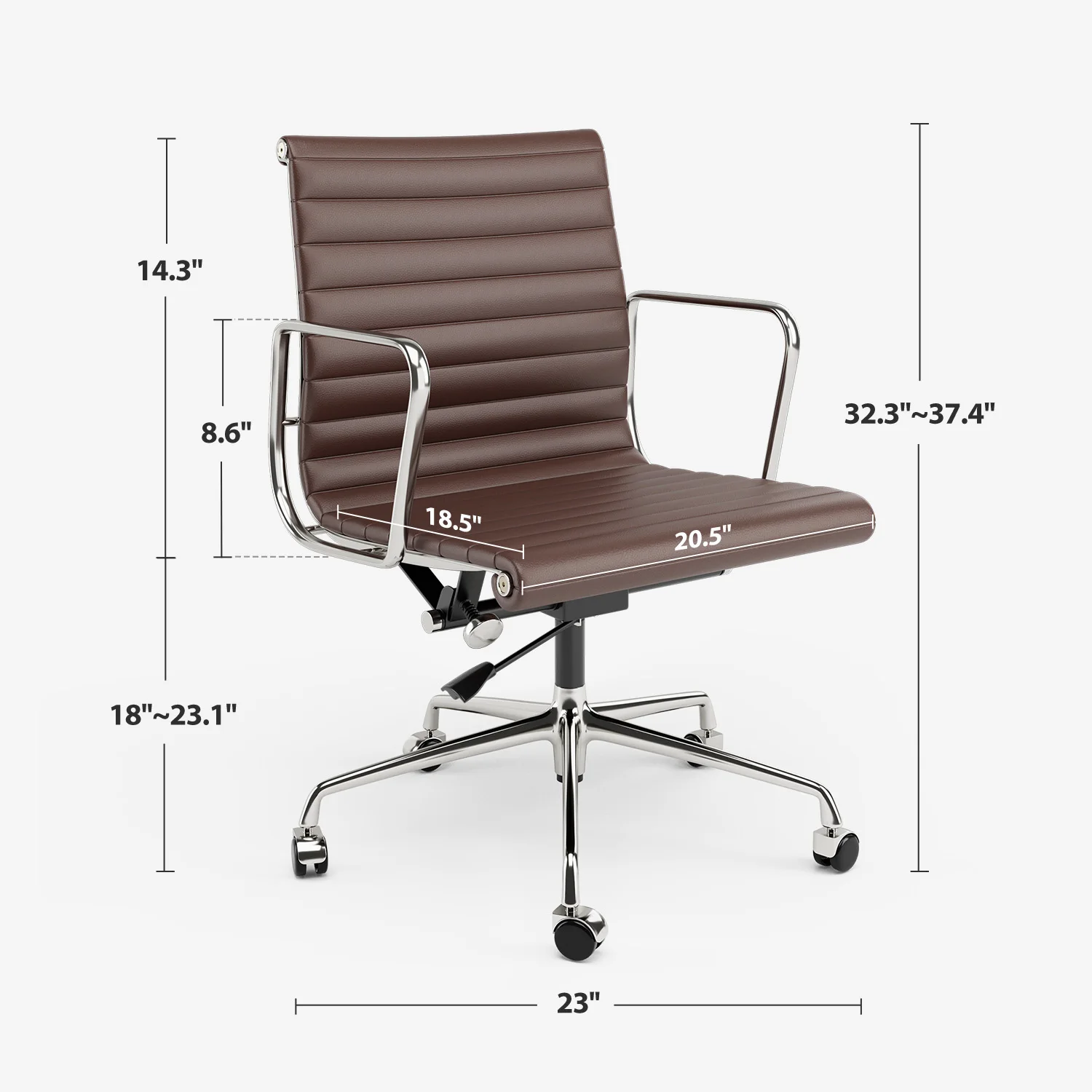 Ribbed Office Chair Ergonomic Office Chair Brown Genuine Leather Swivel Chairs Adjustable Swivel Computer Desk Gaming Chair 8 kf Sf69996c4955a4da58f26e6d6ff4e7610e
