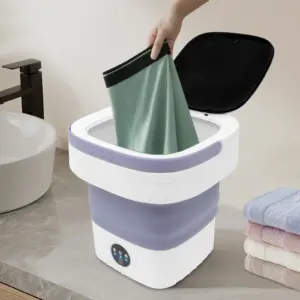 12L Foldable Mini Washing Machine - Portable Laundry for Underwear/Baby Clothes with 3 Wash Modes (Purple, EU Plug) 2 kf Sf7a6a3e463bf49018aef0dac7642fc33Z