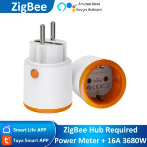 EU 16A Tuya ZigBee Smart Home Energy Monitoring Plug Outlet Socket Alexa Google, Home Assistant, Zigbee2mqttt, Smartthings Hub