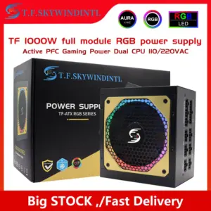 1000W ATX PC Power Supply LED Fan RGB PSU Fully Modular 90-264V 20+4PIN Ultra-Quiet for Desktop Computer Server