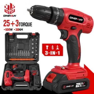ONEVAN 25+3 Torque Electric Impact Drill Multifunctional 2 Gears Cordless Hammer Drill Power Tool For Makita 18V Battery Pin