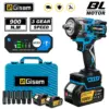 Gisam 900N.M Torque Brushless Electric Impact Wrench 1/2 inch Cordless Wrench Screwdriver Power Tool for Makita 18V Battery Pin