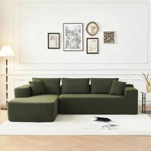 Compressed Corner Sofa L-Shape 3Seat Set Vacuum Packed 45D High-Resilience Foam for Lasting Comfort Modern Living Room Furniture