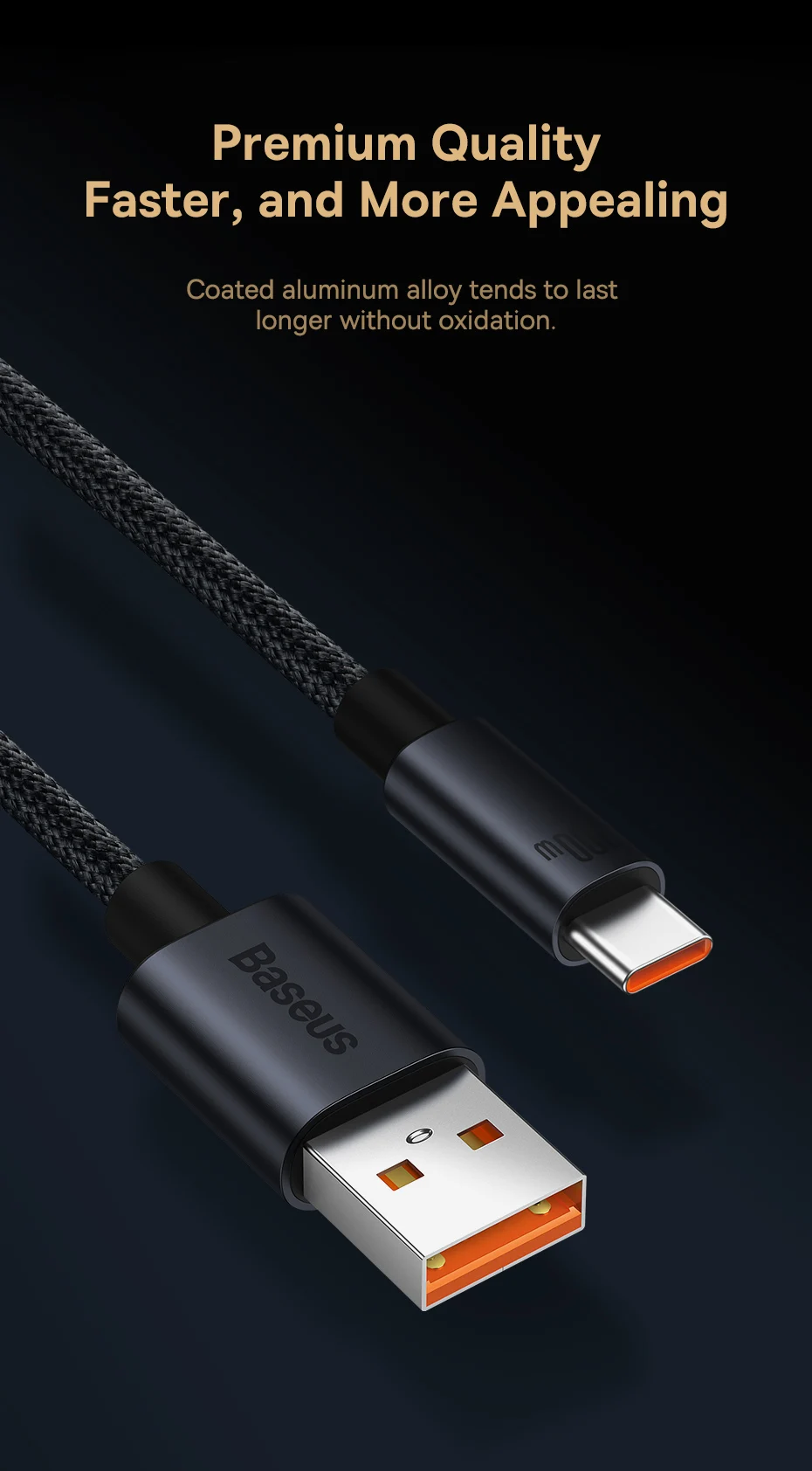 Baseus 66W/100W USB Type C Cable For Huawei P50 P40 Pro Honor Super Charge 6A Fast Charging USB C Charger Data Cable Wire Cord 8 kf Sfb5939e829424b1db262956117b5d7fc3