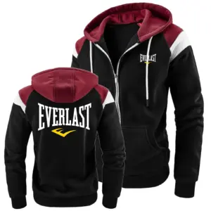 Fashionable Sweatshirts Comfortable Everlast Mens Hoodies Jacket Block Contrast Sportswear Windproof Fleece Hooded Coat
