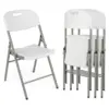 Folding Chairs Set of 4 Guest Chairs with Metal Frame and Carry Handle for Parties, Weddings, 160 kg Load Capacity, White