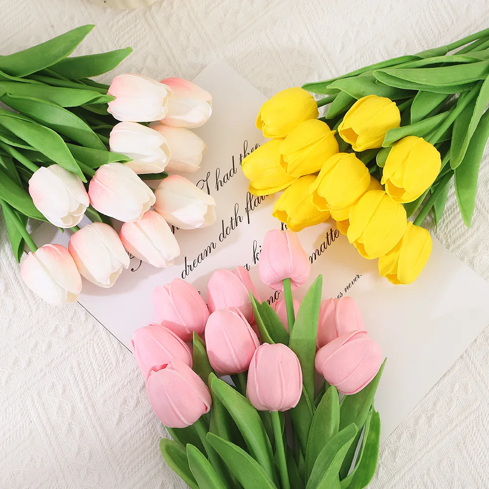 10PCS Artificial Tulips Flower Realistic Touch Tulip Flowers Fake Tulips Flowers for Home Table Vase Decor Wedding DIY Bouquet 10 kf Sfe1f34d3d348461e92bd47d34ff9fb0eD