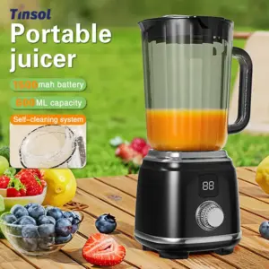 TINSOL New Home Juicer 10 Blades 3000mAh Multifunctional Blender Knob Juicer Ice Crusher High Juicing Rate Kitchen Tools